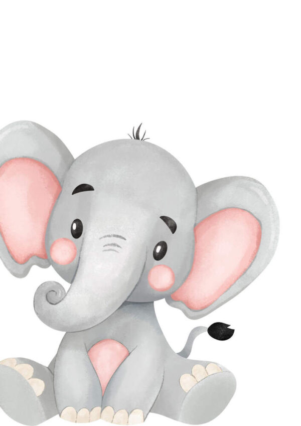 Lámina infantil elefante sentado