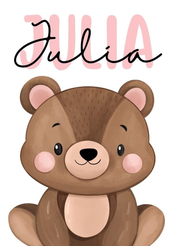 Lámina infantil oso personalizada