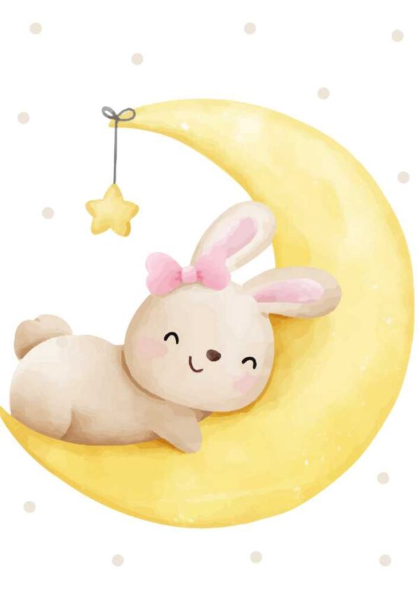 Bunny on the moon print