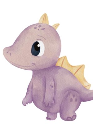 Lámina infantil dinosaurio morado