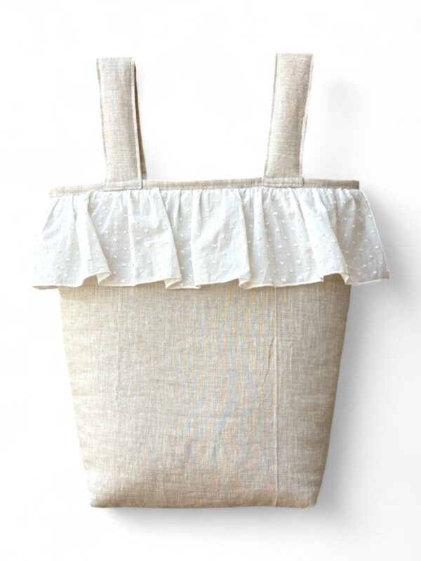 Bolso panera para carro lino natural