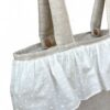 Bolso panera para carro lino natural lateral