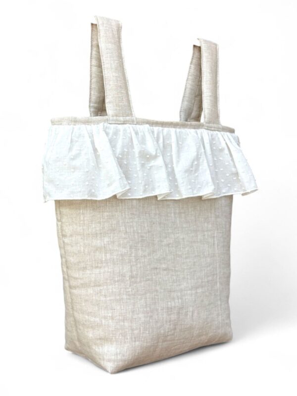 Bolso panera para carro lino natural