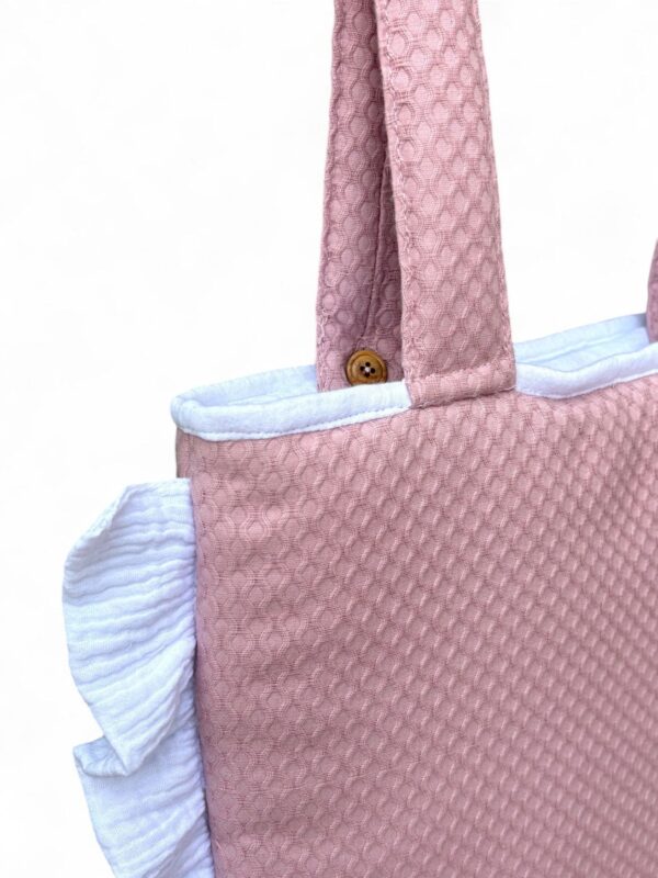 Bolso para carro Piqué rosa con volante detalle