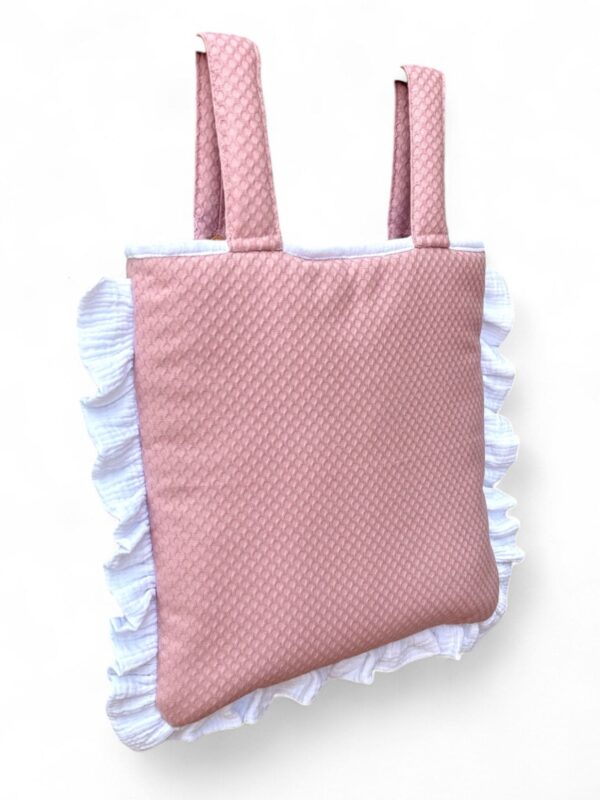 Bolso para carro Piqué rosa con volante lateral