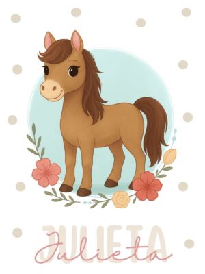 Lámina infantil caballito personalizada
