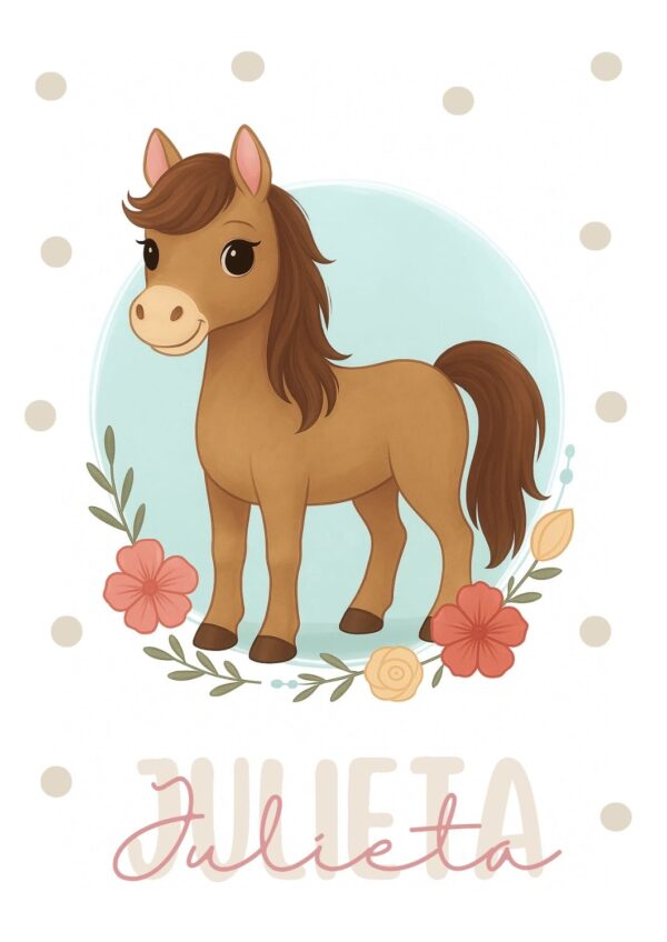 Lámina infantil caballito personalizada Lámina infantil caballito personalizada