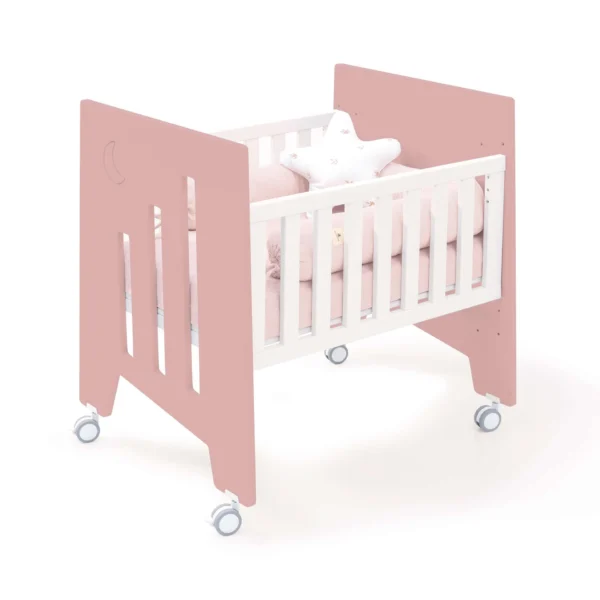 Minicuna 60x80 cm y cuna 60x120 cm Omni Tre Quarzo rosa (7en1)