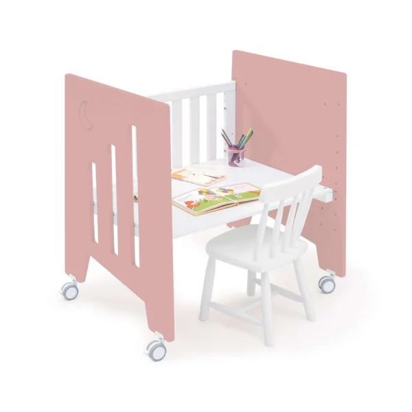 Minicuna 60x80 cm y cuna 60x120 cm Omni Tre Quarzo rosa (7en1)