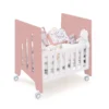 Minicuna 60x80 cm y cuna 60x120 cm Omni Tre Quarzo rosa (7en1)