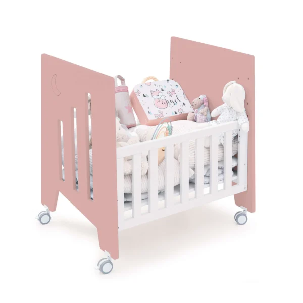 Minicuna 60x80 cm y cuna 60x120 cm Omni Tre Quarzo rosa (7en1)