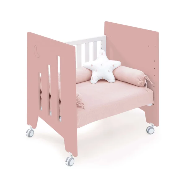 Minicuna 60x80 cm y cuna 60x120 cm Omni Tre Quarzo rosa (7en1)