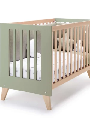 C187R-M5695-CU Cuna colecho Nexor Madera/Verde-Oliva 60x120 cm (4en1)