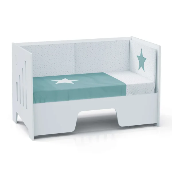 Cuna-escritorio evolutiva Omni XL Blanca 70x140 cm (2en1)