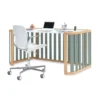 Minicuna-cuna-cama-escritorio Crea Plus Tre madera/verde (4en1)