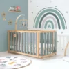 Minicuna-cuna-cama-escritorio Crea Plus Tre madera/verde (4en1)