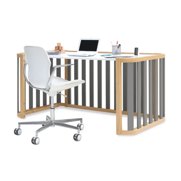 Minicuna-cuna-cama-escritorio Crea Plus Tre madera/gris (4en1)