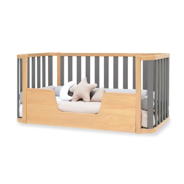 Minicuna-cuna-cama-escritorio Crea Plus Tre madera/gris (4en1)