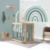 Minicuna-cuna-cama-escritorio Crea Plus Tre madera/verde (4en1)