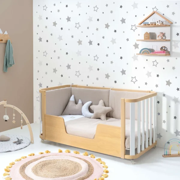 Cuna-cama evolutiva Crea Plus Due madera/blanco 70x140 cm (3en1)