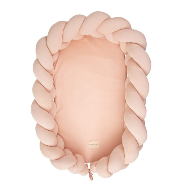 Cuna nido para bebé trenzada rosa