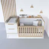 Cuna convertible Zen blanco/ madera 70x140 cm