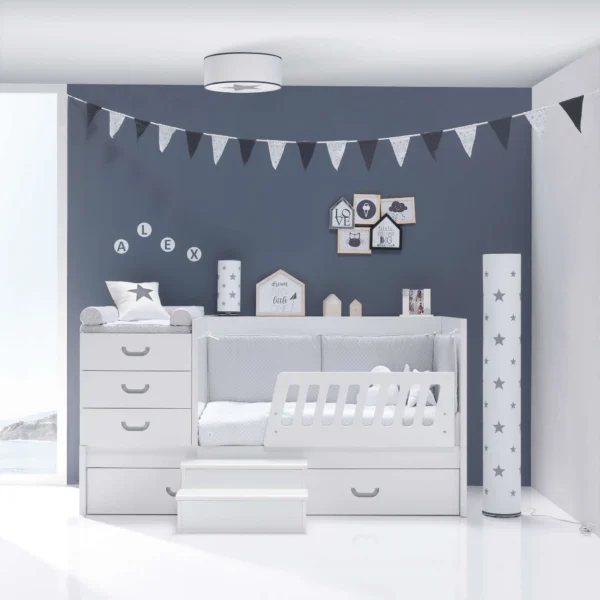 Cuna convertible Sero Joy Gris 70x140 cm