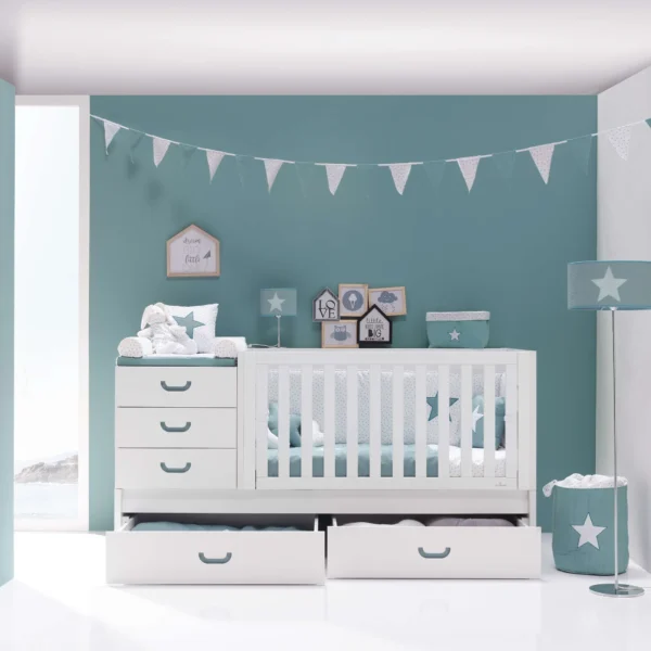 Cuna convertible Sero Joy Verde-Agua 70x140 cm