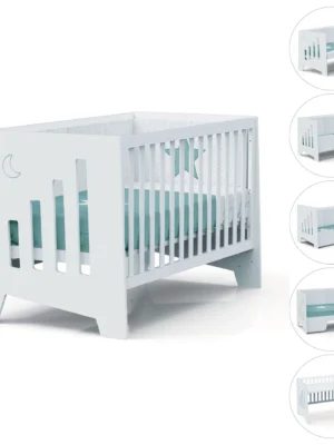 Cuna-escritorio evolutiva Omni XL Blanca 70x140 cm (2en1)