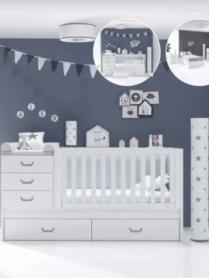 Cuna convertible Sero Joy Gris 70x140 cm
