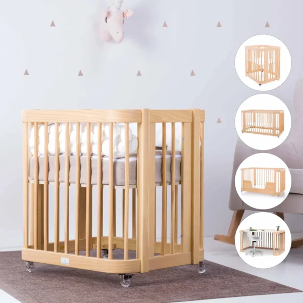 Minicuna-cuna-cama todo en uno Crea Tre Nomad madera (4en1)