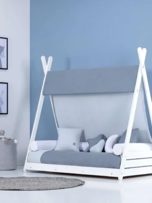 Cama cabaña Montessori Homy Alba Blu 70x140