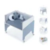 Minicuna de colecho 50x80 Equo blanca/azul (5en1)