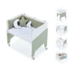 Minicuna de colecho 50x80 Equo blanca/verde-oliva (5en1)