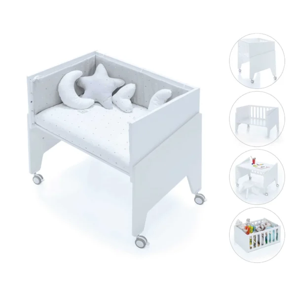 Minicuna de colecho 50x80 Equo blanca (5en1)