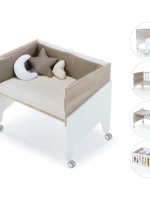 Minicuna de colecho 50x80 Equo Life madera/blanca (5en1)