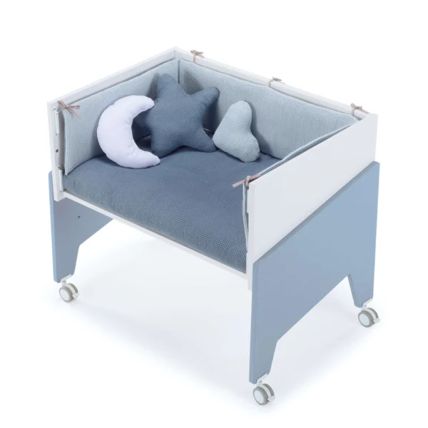 Minicuna de colecho 50x80 Equo blanca/azul (5en1)