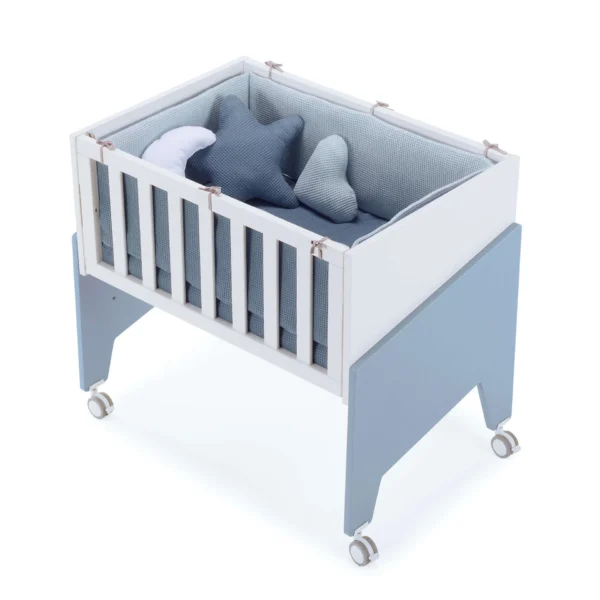 Minicuna de colecho 50x80 Equo blanca/azul (5en1)
