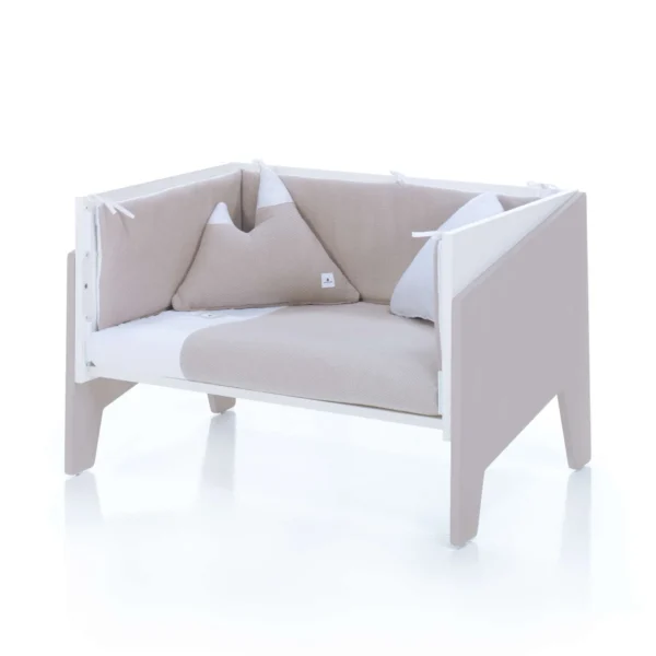Minicuna de colecho 50x80 Equo blanca/beige (5en1)