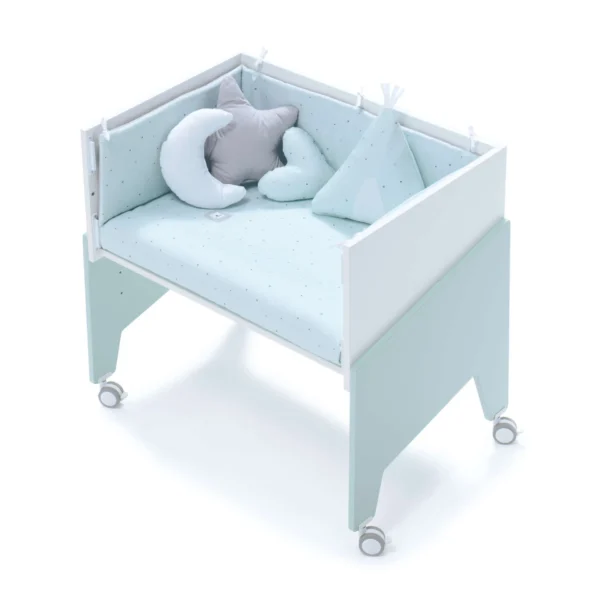 Minicuna de colecho 50x80 Equo blanca/verde-menta (5en1)