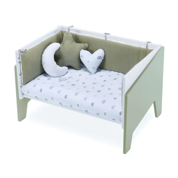 Minicuna de colecho 50x80 Equo blanca/verde-oliva (5en1)