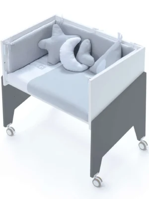 Minicuna de colecho 50x80 Equo blanca/marengo (5en1)