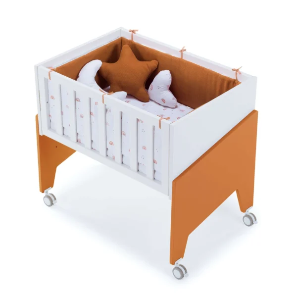 Minicuna de colecho 50x80 Equo blanca/terracota (5en1)