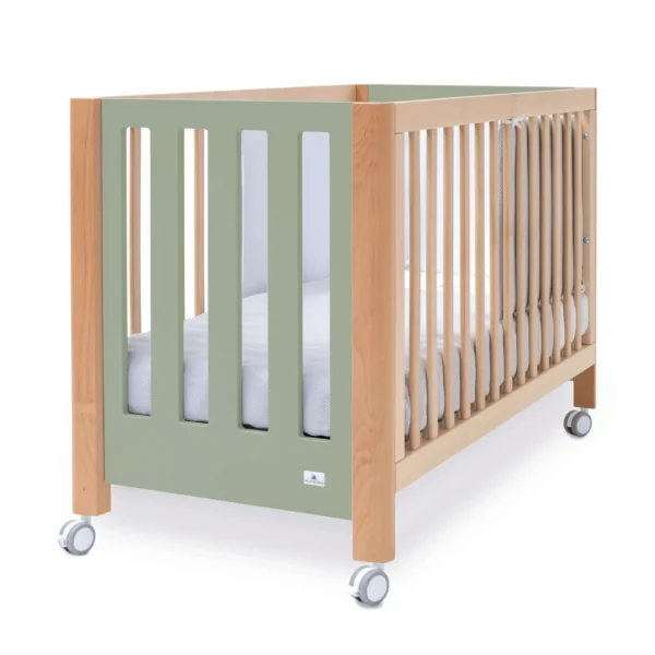 Cuna colecho Occa madera/verde-oliva 60x120 cm (5en1)