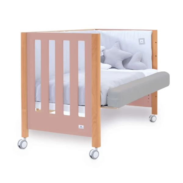 Cuna colecho Occa madera/rosa 60x120 cm (5en1)