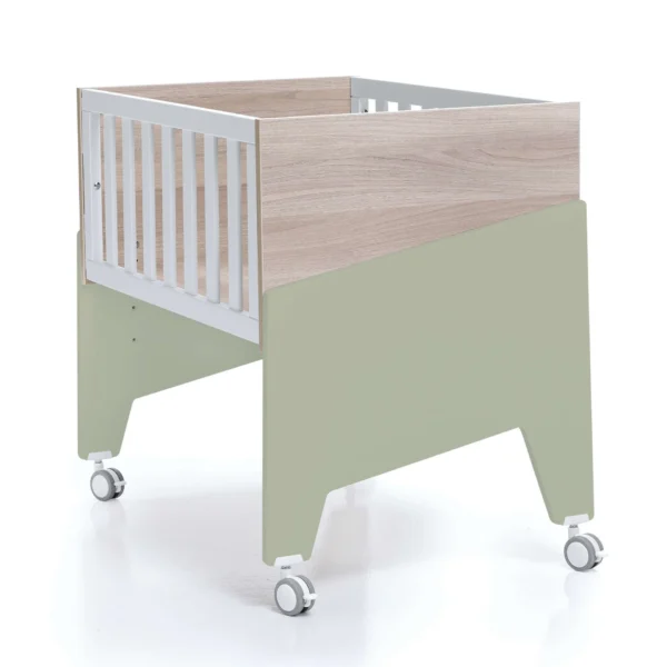 Minicuna de colecho 50x80 Equo Life madera/verde-oliva (5en1)