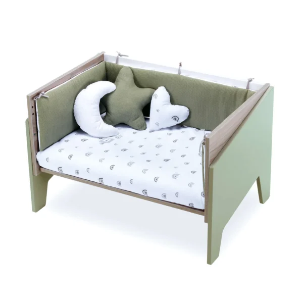 Minicuna de colecho 50x80 Equo Life madera/verde-oliva (5en1)