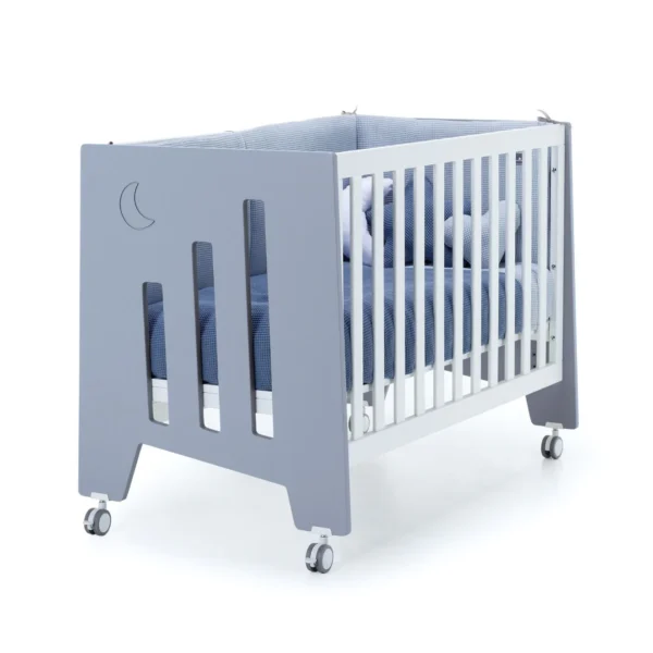 Minicuna 60x80 cm y cuna 60x120 cm Omni Tre Blu denim claro (7en1)