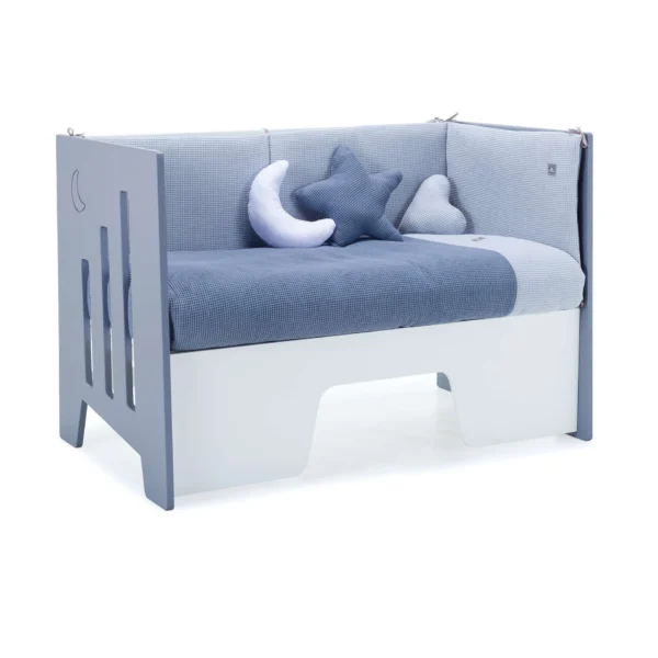 Cuna colecho Omni Due Blu denim azul 60x120 cm (5en1)