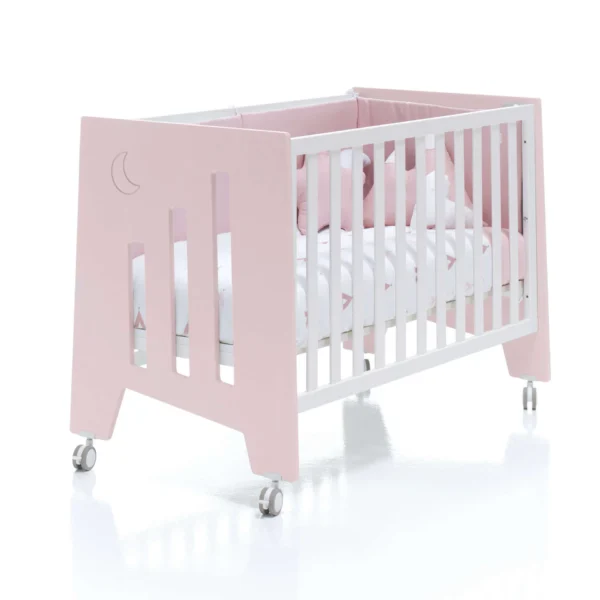Minicuna 60x80 cm y cuna 60x120 cm Omni Tre Flamingo rosa claro (7en1)